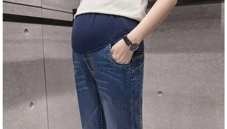 Корейские джинсы для беременных зимняя одежда штаны для беременных Одежда для беременных обтягивающие брюки для кормящих эластичные джинсовые леггинсы