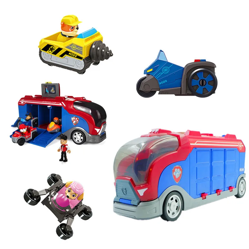 

Paw patrol character cruise search and rescue bus action vocal blue bus action cartoon three puppet children gift