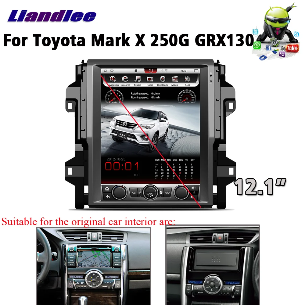 

Car Tesla Style Multimedia For Toyota Mark X 250G/GRX130/Reiz 2010-2018 Android Radio DVD Player GPS Navigation Vertical Screen