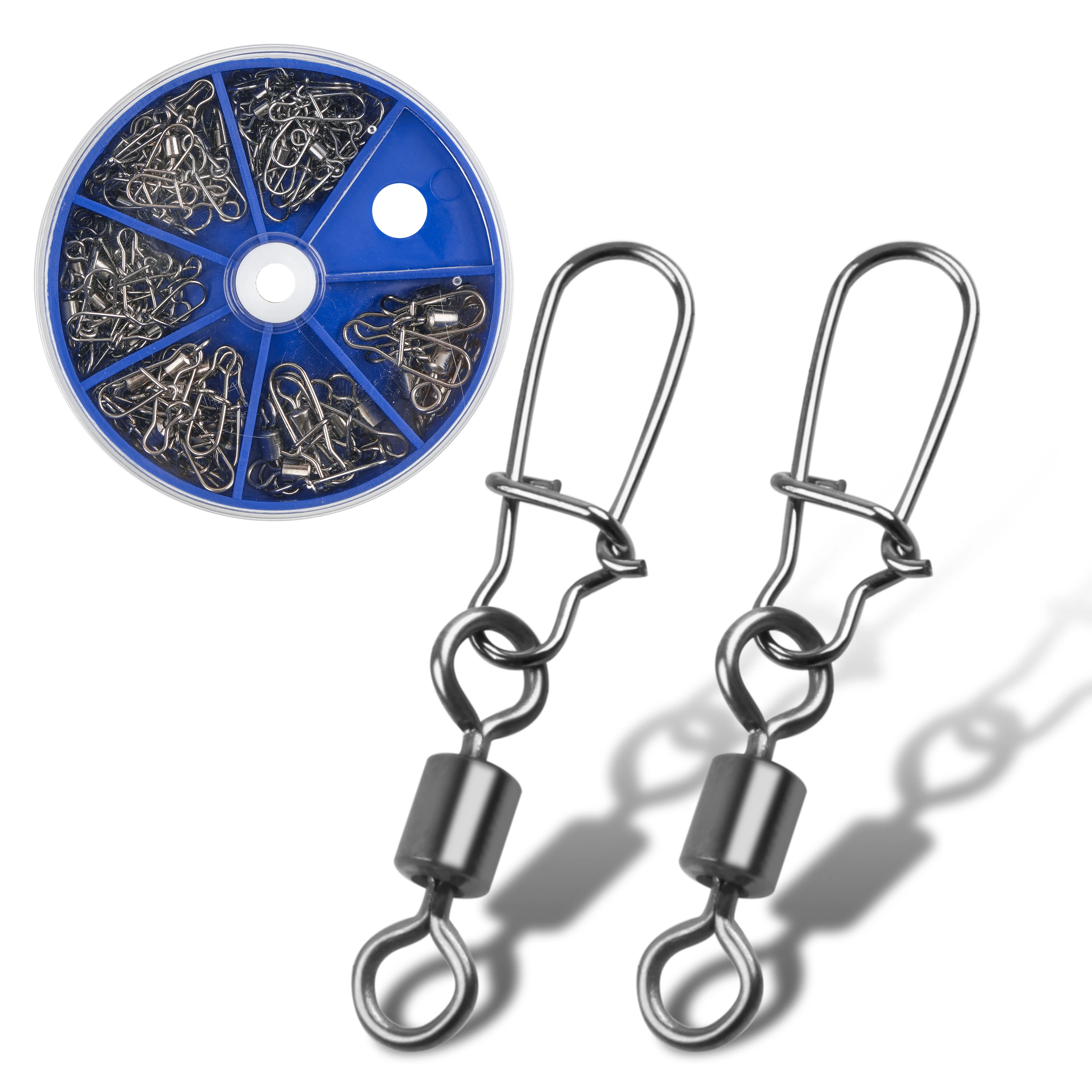 

70 шт./корт. Рыболовный вертлюг с хорошими защелками, высокопрочный медный и нержавеющая сталь, соединитель лески, набор рыболовных снастей