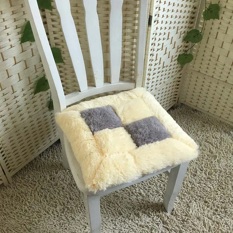 5 Solid Color Washable Dining Chair Cushion Square Seat Cushion Thickening Velvet Home Tatami Seat Cushion Tatami Mat 40x40cm - Цвет: 5