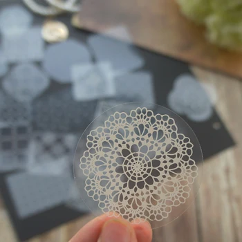 

38pcs White Geometric Pattern Style Transparent Sticker Scrapbooking DIY Gift Packing Label Gift Decoration Tag