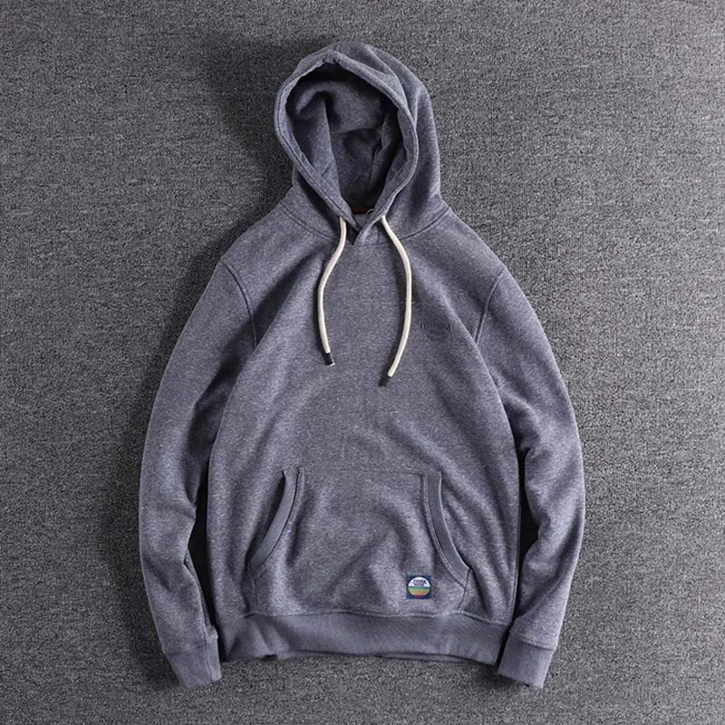 grey blue Новое поступление, модный дизайнерский осенне-зимний удобный теплый Однотонный мужской пуловер с капюшоном, высокое качество, топы XL - Цвет: grey blue