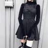 2022 Women Plaid Pleated Mini Dress Gothic Harajuku Sexy Sling Strap Backless Rock Punk Jurken Goth Girls Female Short Vestidos ► Photo 1/6