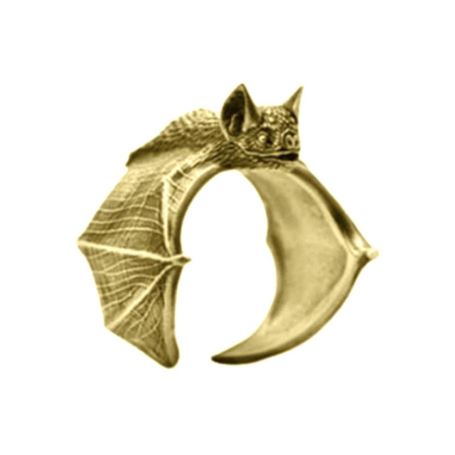 Punk Ancient Silver Bat Ring Personalized Popular Men and Women Fashion Jewellery Animal Rings Adjustable Opening