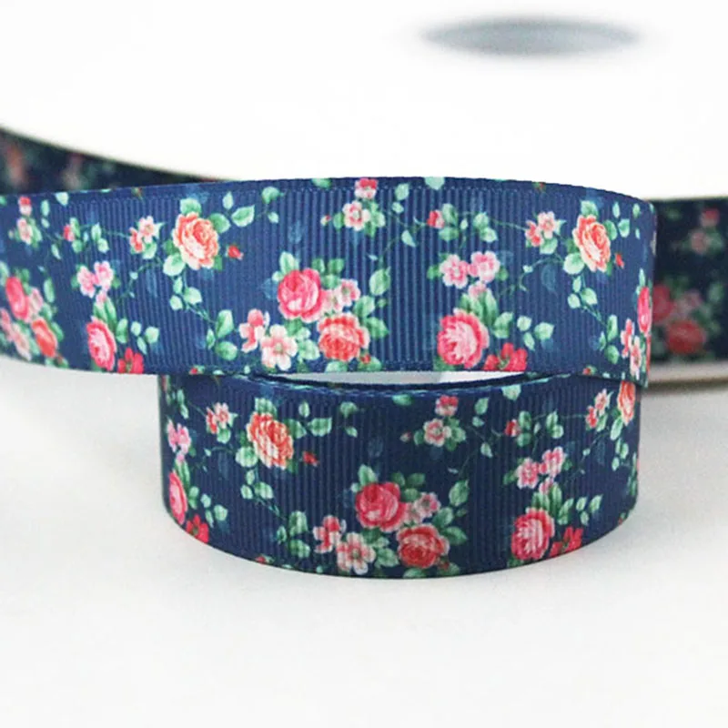 

flower printed grosgrain ribbon DIY handmade,Wedding decoration materials 16mm 22mm 25mm 38mm 57mm 75mm