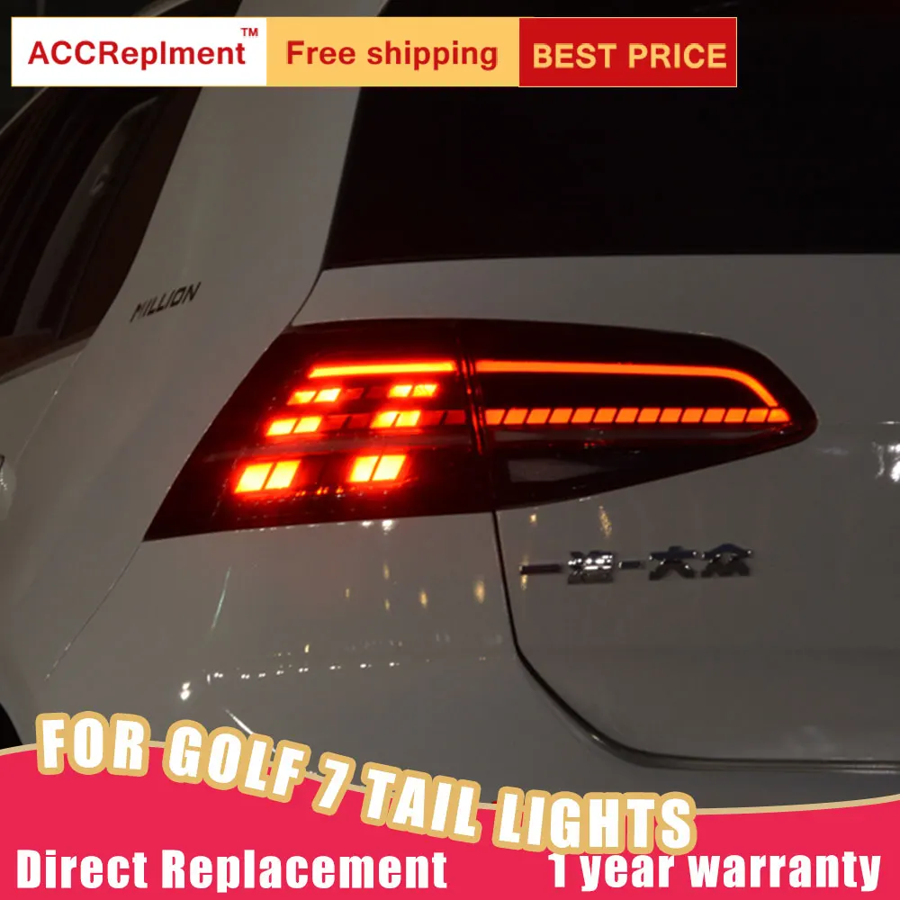 Светодиодный фонарь в сборе для VW Golf 7- светодиодные задние фары тормозной сигнал заднего хода задний фонарь DRL автомобильные задние фары