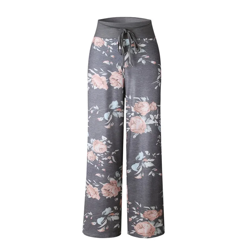 2019 Sleep Bottom Women Cotton Long Pant Home Pajamas Soft Slip Summer Pants Drawstring Big Size Sexy Flower Casual Sleepwear