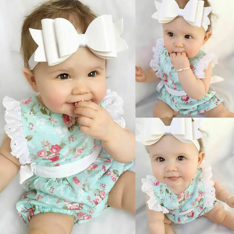 

Newborn Baby Girl Lace Floral Romper Jumpsuit Outfits One-pieces 0-24M NEW Fashion