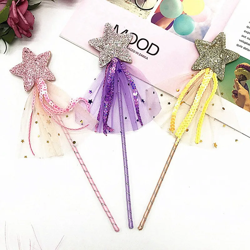 Party Halloween Princess Cosplay Props Hot Cute Dreamlike Five Pointed Star Fairy Wand Kids Magic Stick Girl Birthday Gift | Дом и сад