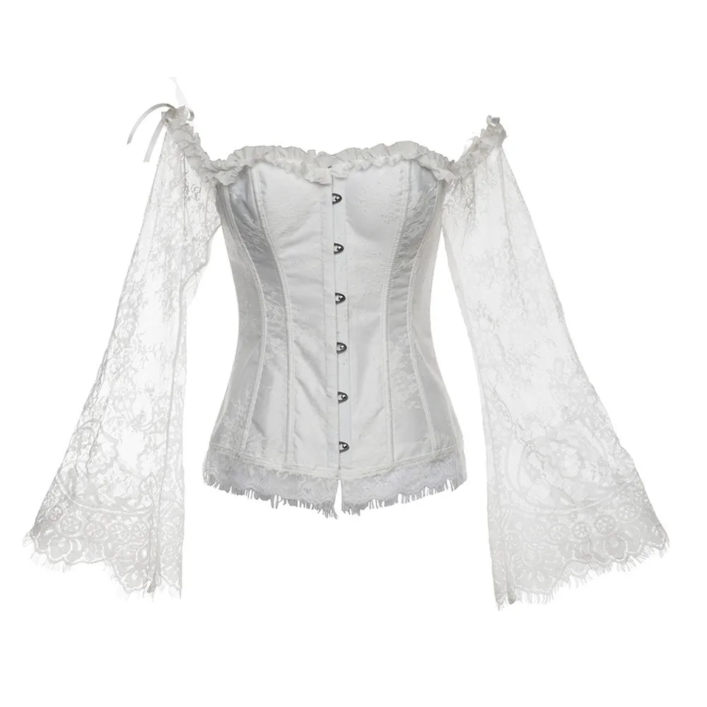 Medieval retro Renaissance Victorian court dress corset lace top for women sexy tights party costume