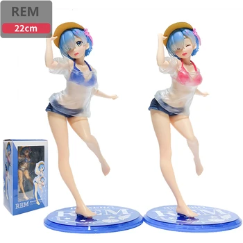 

22cm Anime Figure Re:Life In A Different World From Zero rem Figur swimsuit ver. Rem Action Figures PVC Collection Model Toy