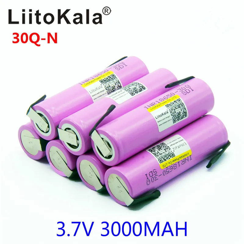 Liitokala 30Q 18650 3000mah перезаряжаемый аккумулятор для электронных сигарет высокий
