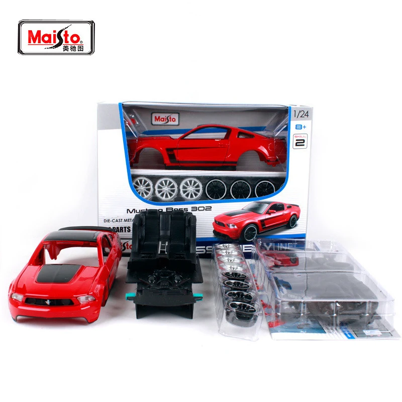 Maisto 1:24 mustang boss 302 литая под давлением металлическая модель автомобиля красный ручной автомобиль Сборная модель автомобиля аксессуары детские игрушки