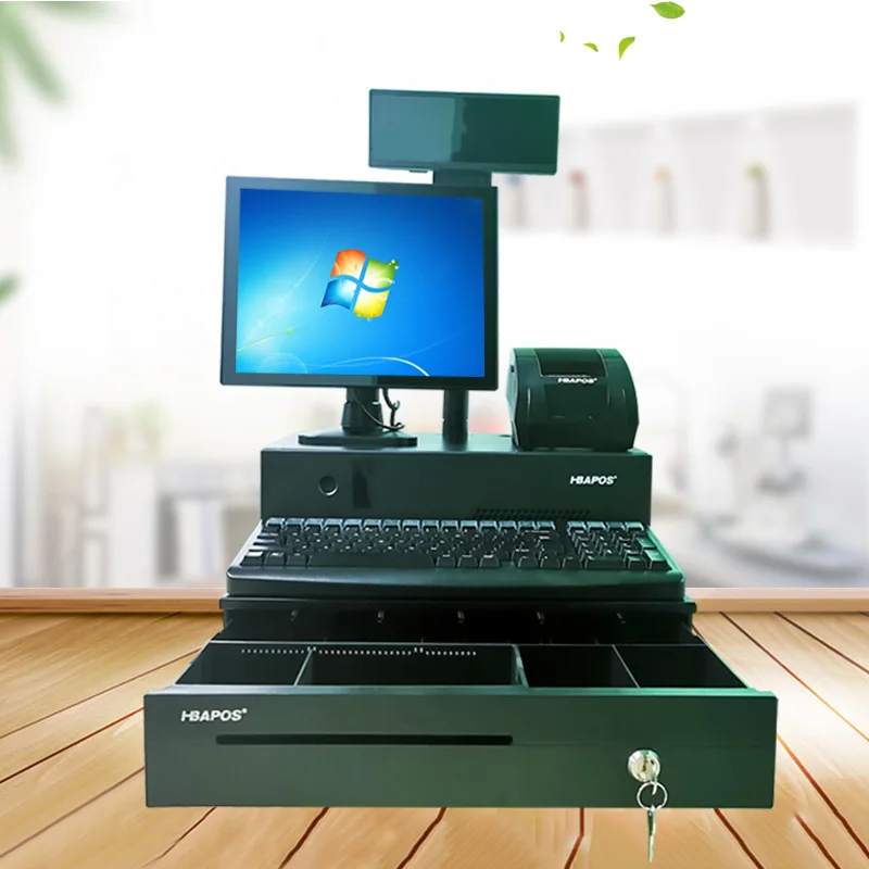 US $329.12 POS System Machine 133 LCD Monitor Cash Register with 58mm Receipt Printer amp Cash Drawer All in One for Supermarket restaurant
