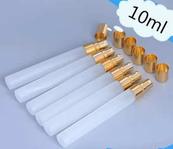 

10ML Portable Frosting Glass Refillable Perfume spray Bottle With Aluminum Atomizer Empty Parfum Case fast shipping SN3160