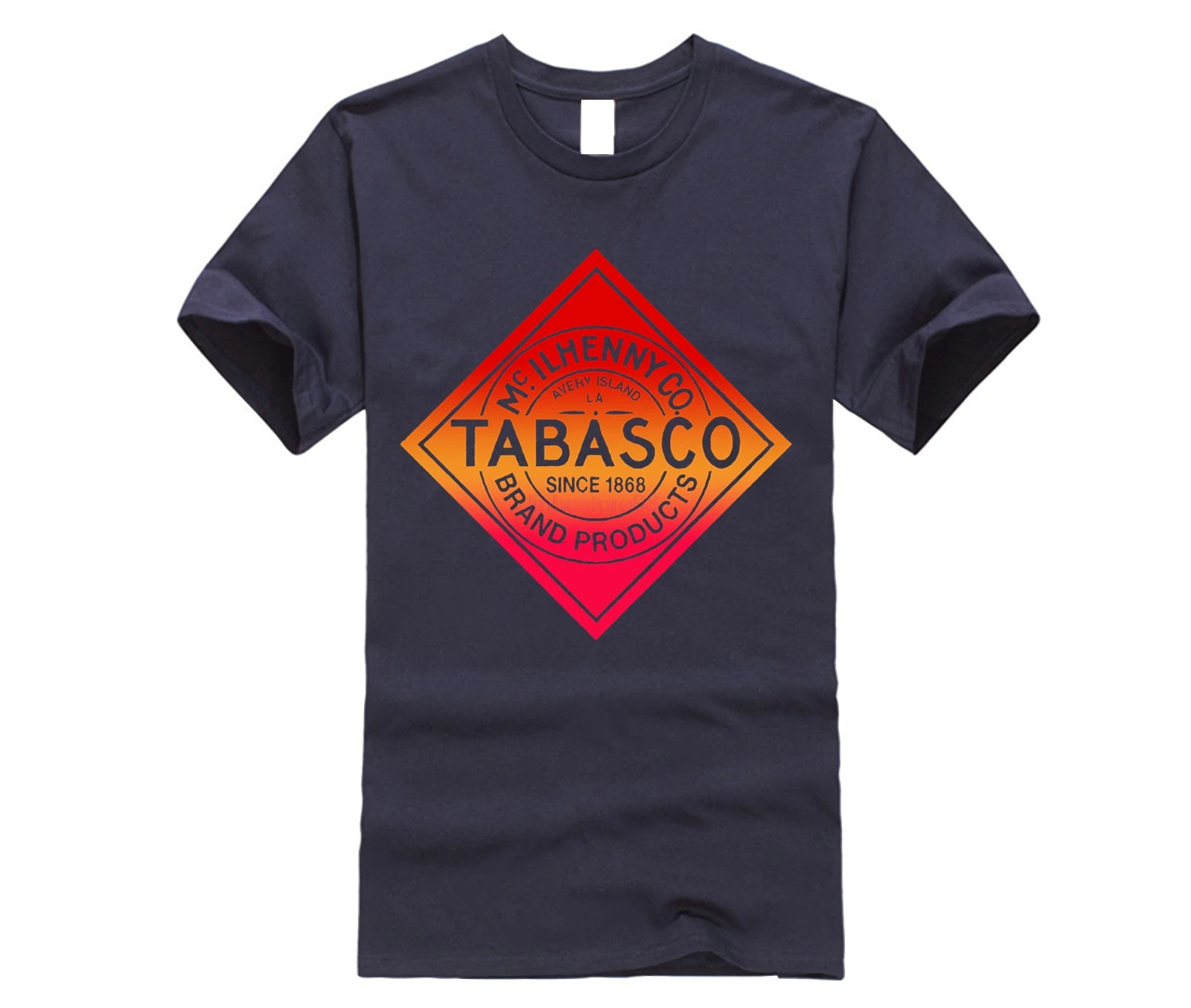 Мужская забавная футболка Tabasco повседневная хлопковая Футболка с принтом в виде