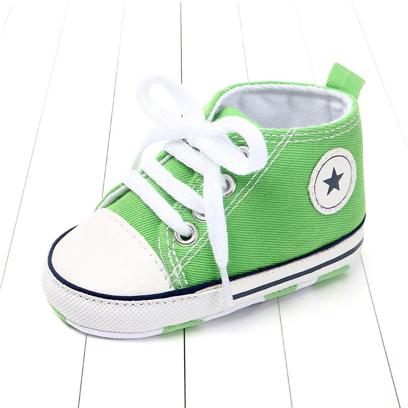 2020 Spring And Autumn New Solid Color Front Lace-up Wild Canvas Shoes Toddler Shoes Baby Shoes 0-1 Years Old First Walkers Shoe