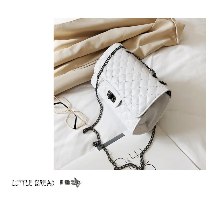

2019 Europe And America Fashion Spring And Summer New Style Sheepskin Bag with Chain Mini Quilted Cover Type Bag Oblique Women's