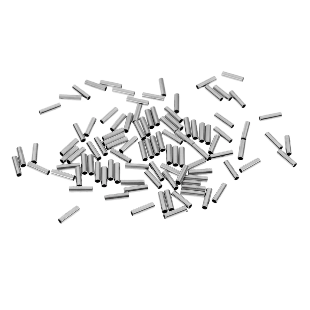 

300Pcs Crimping Loop Crimp SleevesTool Round Aluminum Fishing Tubes Rigs