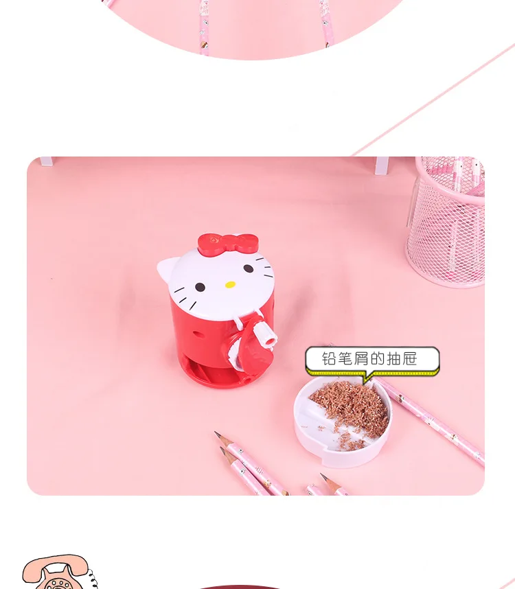 Hello kitty, для студентов, для девочек, мультфильм, ручная выкручивающаяся пенообразование, точилка для карандашей, многофункциональная детская строгальная ручка