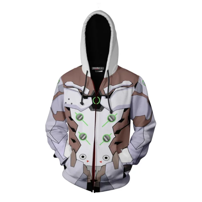 Толстовки с капюшоном для игр Shimada Genji Dv. a Mercy, толстовки на молнии, крутой пуловер, пальто, куртка, косплей, костюм на Хэллоуин - Цвет: Черный