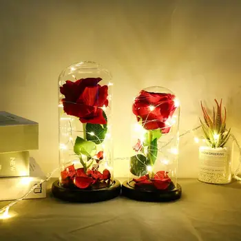 

2 Sizes Beauty And The Beast Rose, Rose In Glass Dome, Forever Rose, Red Rose, Preserved Rose, Belle Rose, Special Romantic Gift