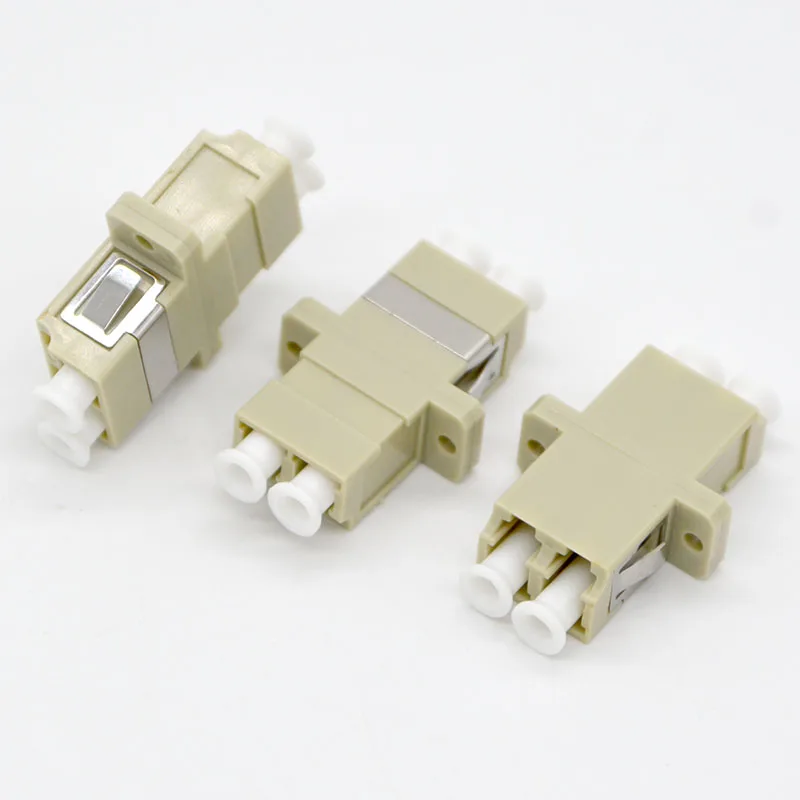 100pcs New Optic Fiber Adapter Connector LC Multimode Duplex Fiber Optic Coupler Flange Connector Free Shipping To Brazil