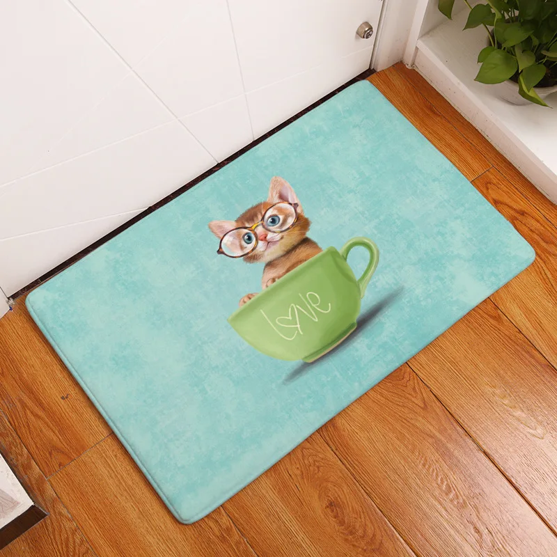 Милый кролик/щенок/котенок/белка нескользящий для душа коврик для ванной домашние напольные украшения коврик кухонный коврик - Цвет: 04