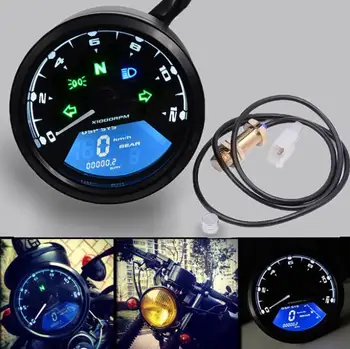 

Motorcycle Speedometer LED digita Indicator light Tachometer Odometer ometer Oil Meter Multifunction With night vision dial
