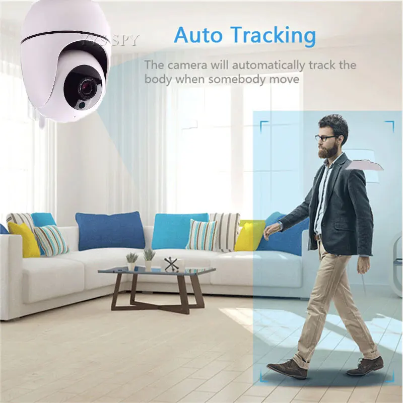 Мини камера FHD 1080 P Wifi AI H.265 PTZ CCTV IP Micro Cam IR Cut ночное видение обнаружение движения