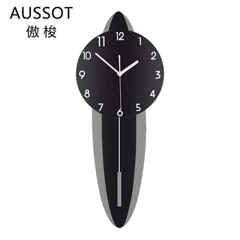 

Nordic Silent Acrylic Wall Clock Metal Living Room Modern Design Black Large Wall Clock Reloj De Pared Home Decoration BZ50WC