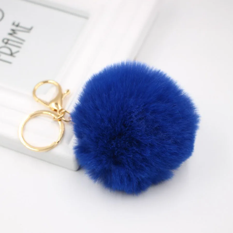 Pretyzoom Butterfly Pom Pom Keychain Artificial Fur Ball Keychain Fluffy Accessories Car Bag Charm Fuzzy Ball Pendant