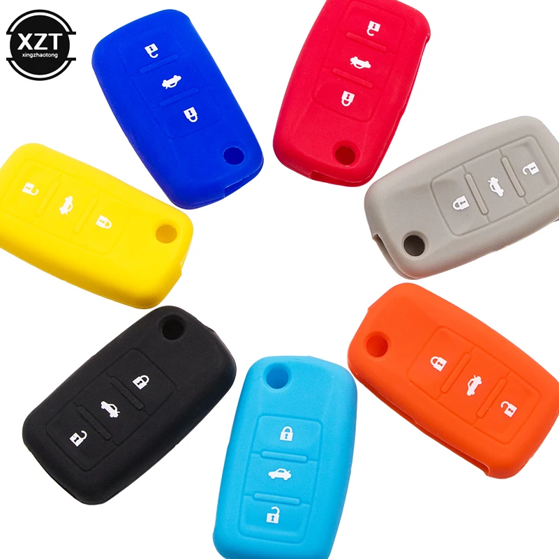 

2PCS Key Case for Car silicone cover for VW Volkswagen polo passat b5 golf 4 5 6 jetta mk6 tiguan Gol CrossFox Plus