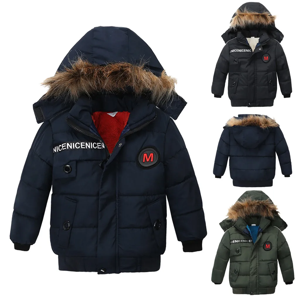 

2019 Fashion New Kids Boys Girl Winter Coats Jacket Zip Thick Warm Snow Children Hood Outwear spring roupa infantil down coats