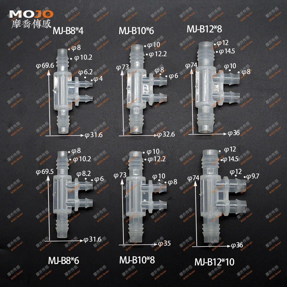 100 шт./лот) MJ-B10X6 пластиковые cоединители для шлангов четырехходовой трубы соединители