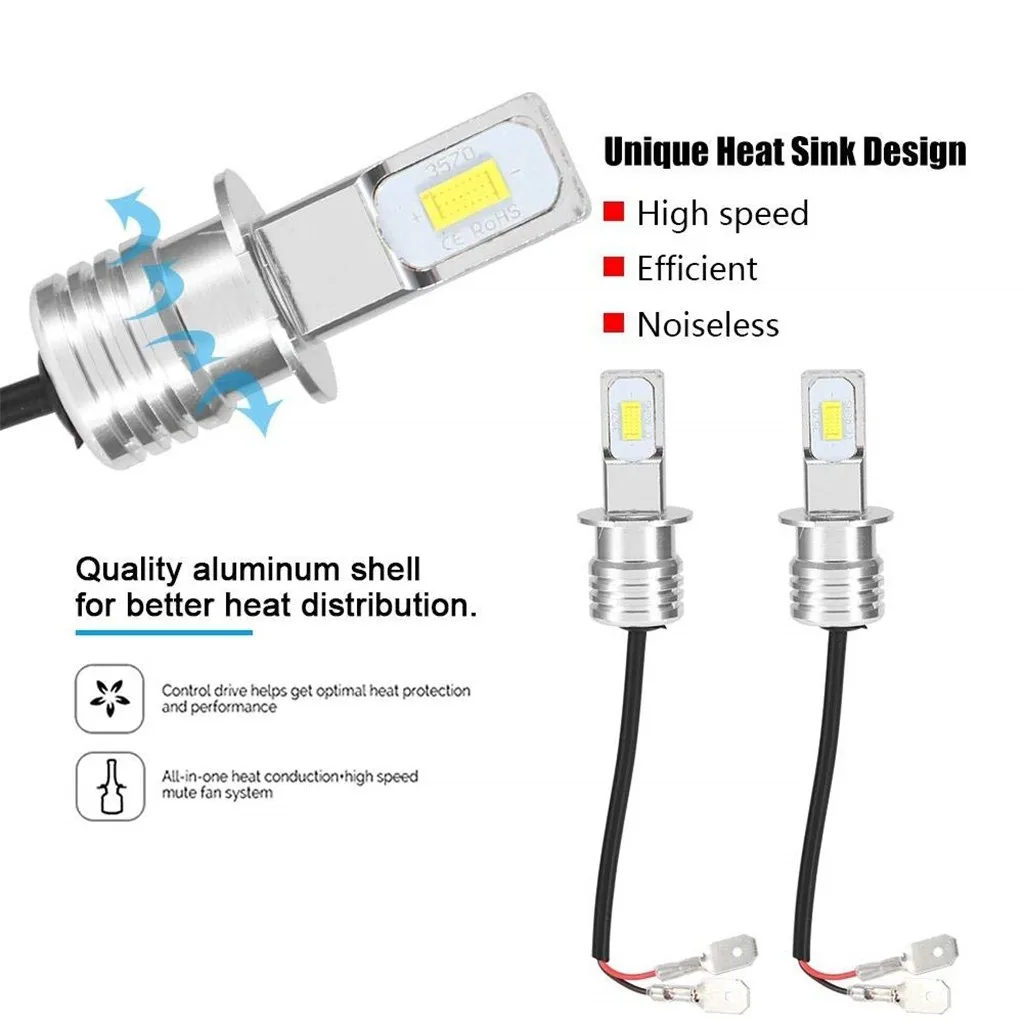 H3-80WBulbs светодиодный противотуманный фонарь для автомобиля, головной светильник s 6000K 80W 1100LM 2 шт., противотуманная фара, дневной ходовой светильник