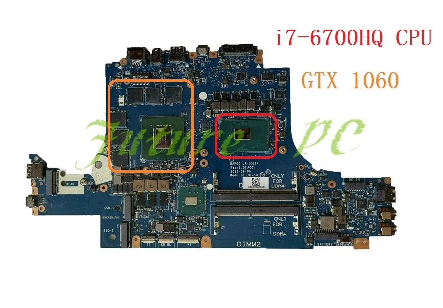 JOUTNDLN кабель для Dell Alienware 13 R3 Материнская плата ноутбука w/i7-6700HQ процессор GTX 1060 KRXJP 0 KRXJP CN-0KPXJP LA-D581P протестирован