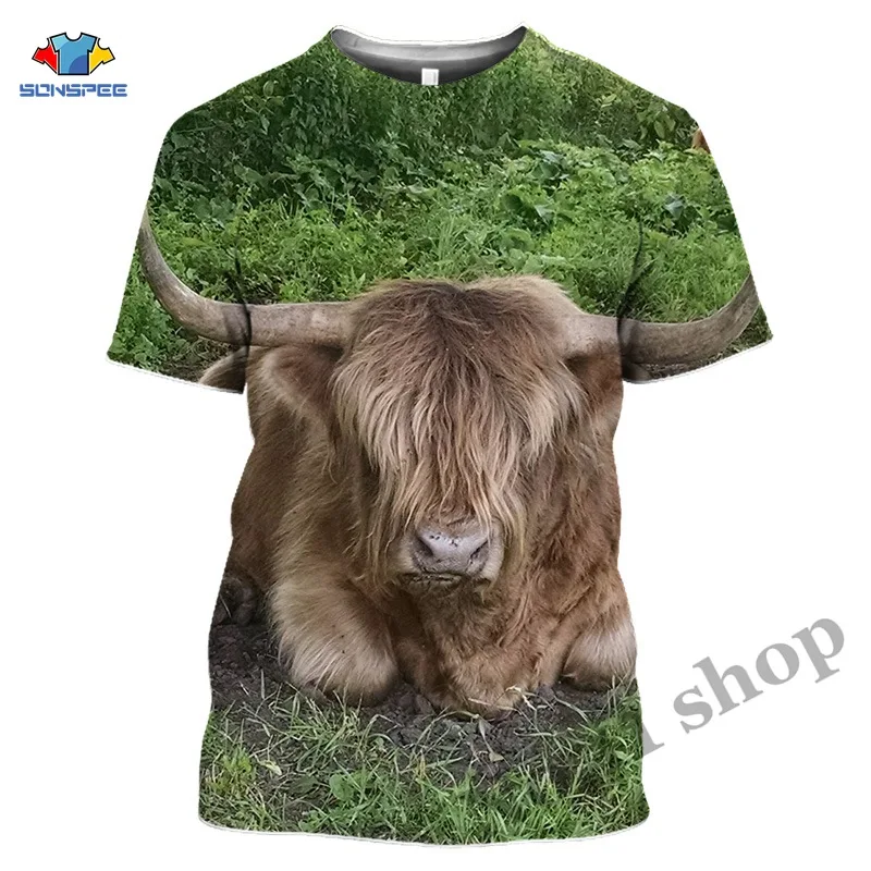 Loves highland Cattle T-shirt 3D Printed Fashion T Shirt For Men Hip Hop Style Tshirt Streetwear Casual Summer Women Animal Tops (4)