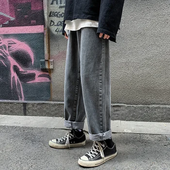 

Autumn New Jeans Men's Fashion Letters Embroidery Casual Denim Trousers Man Streetwear Wild Hip Hop Loose Straight Jeans Male