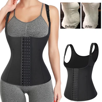 

Women Body Shaper Waist Trainer Slimming Sheath Tummy Shaping Shapewear 4 Steel Bones Underbust Cincher Workout Vest Corset Top