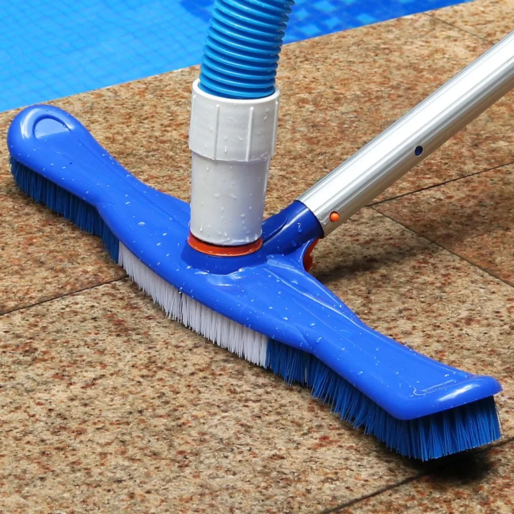 

cleaning Swimming Pool Spa Brush / Vacuum Head Combo with Swivel Hose, Nylon Bristles pool brush