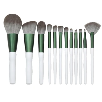 

12Pcs Green Makeup Brushes Tool Set Cosmetic Powder Eye Shadow Foundation Blush Blending Beauty Make Up Brush