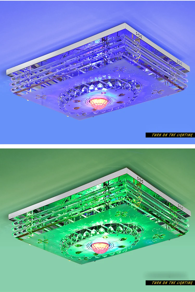 Mordern LED Crystal Ceiling Light Lamps RGB Dimmable 220V APP Bluetooth& Music Speaker Colorful Bedroom Living room Smart Lamp