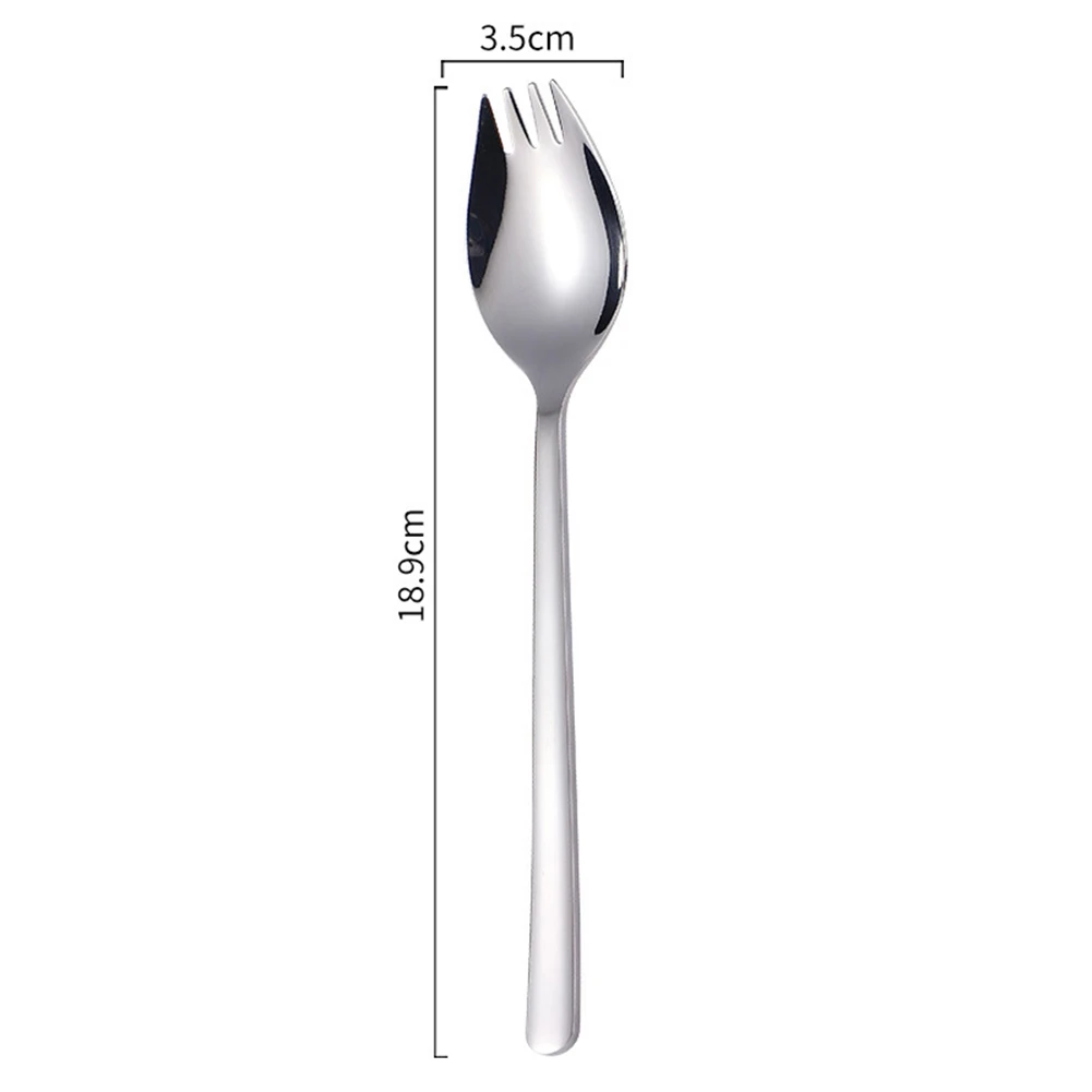 1Pcs Multifunction Spork Durable Stainless Steel Spoon Fork Noodle Fruit Salad Forks Kitchen Tools Home Tableware Dinnerware