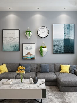 

Modern Nordic Creative Decorative Painting Background Wall Painting Bedroom Bedside Combination Crystal Porcelain Painting