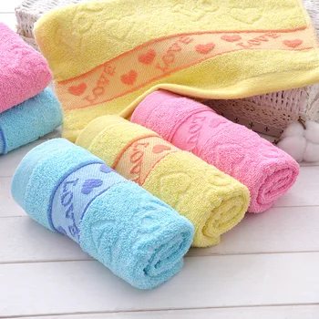 

Pure Cotton Plain Color Jacquard Peach Heart Towel Home Daily Gift Pure Cotton Face Towel Towel