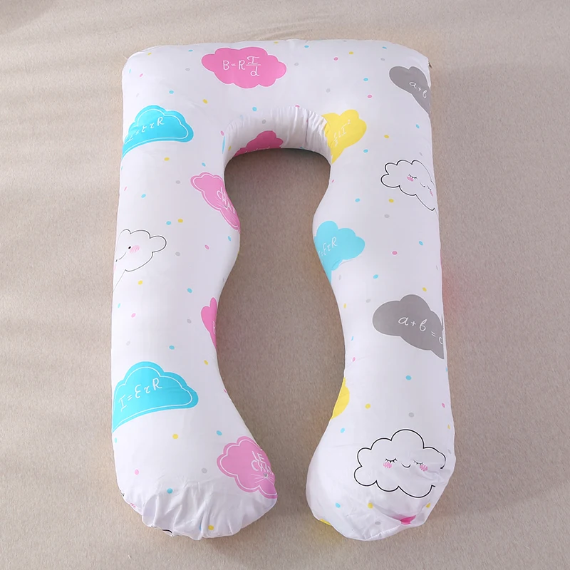 Поддерживающая Подушка для беременных с хлопковой наволочкой для женского тела u-образные подушки для беременных - Цвет: Сливовый