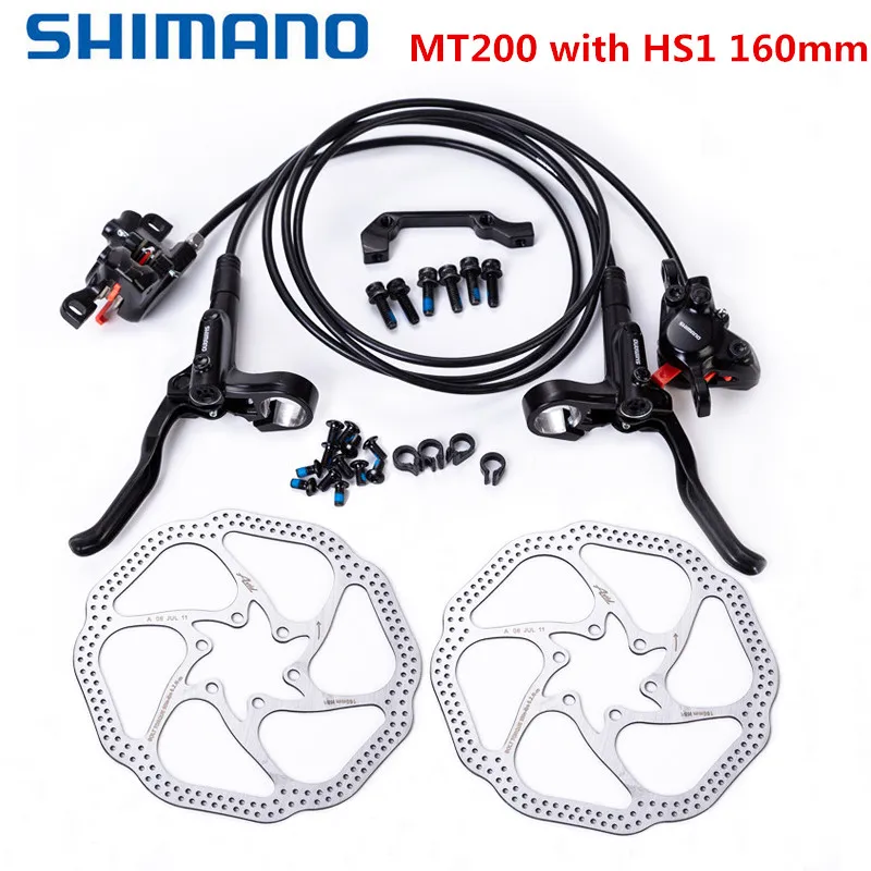 MT200 with HS1 Shimano MT200 Brake bicycle MTB Bike Hydraulic Disc Brake Set clamp mountain bike Brake M315 Updated w/n G3 HS1 RT56 RT30 Rotor - Цвет: MT200 with HS1