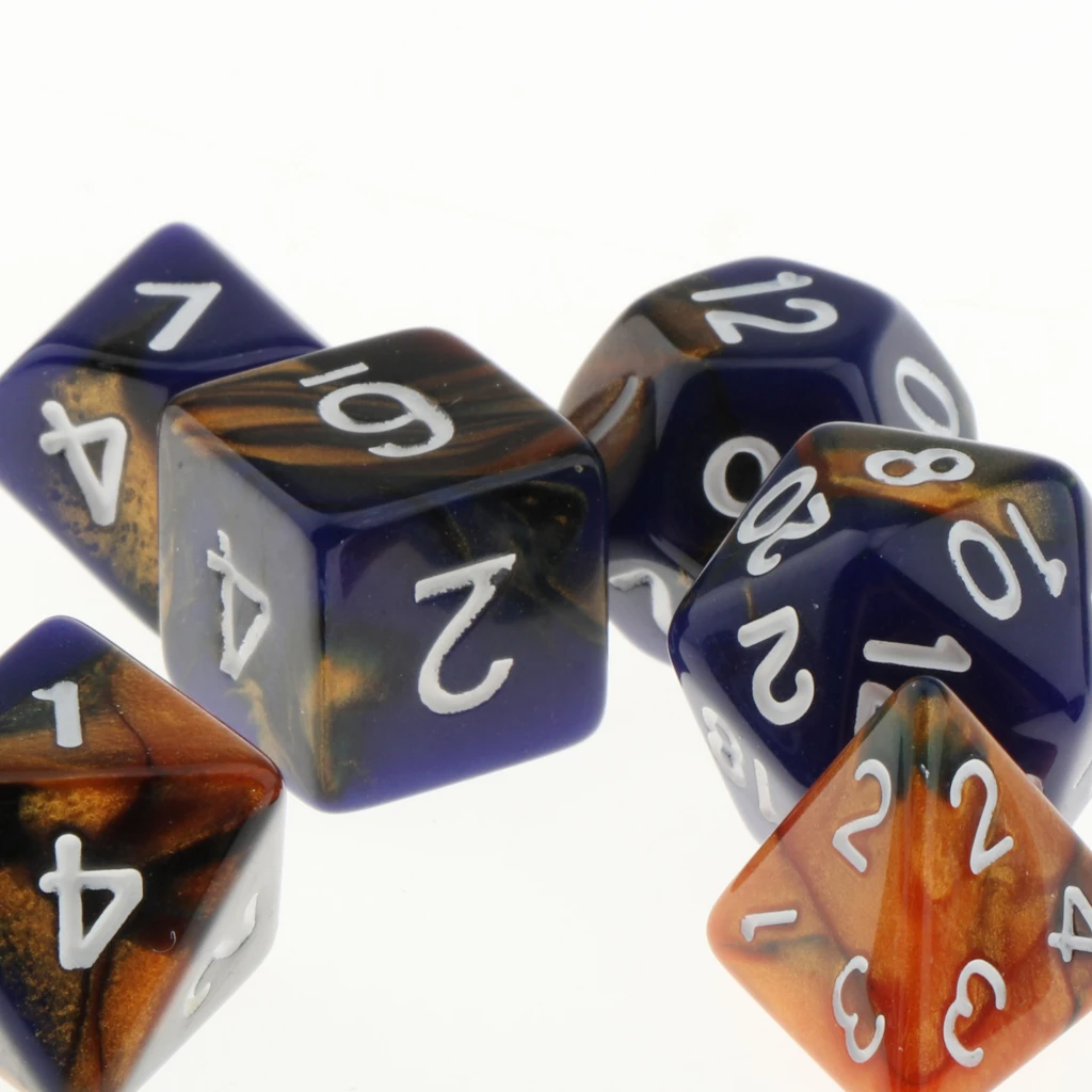 7Pc Multi-sided Dices Set D4-D20 MTG DND RPG Board Game Dice for D&D Roleplaying Party Casino Table Game Toy